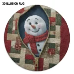 Red Beige 3d Illusion Rug Perfect Holiday Decor Accent 1