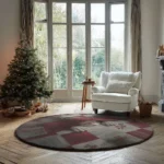 Red Beige 3d Illusion Rug Unique Santa Design Home Decor 1