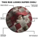 Red Beige 3d Illusion Rug Unique Santa Design Home Decor 1