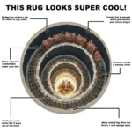 Red Black 3d Spiral Train Rug Christmas Optical Illusion Decor 1