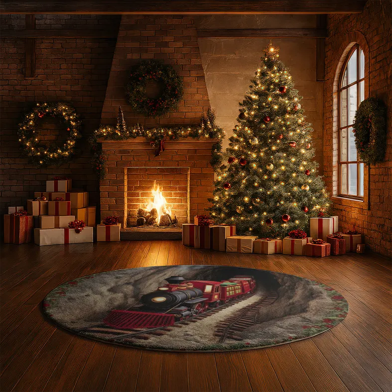 Red Black Unique 3d Train Illusion Rug For Home Decor 3 Red Black Unique 3d Train Illusion Rug For Home Decor 3