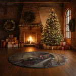 Red Brown 3d Train Illusion Rug Unique Tunnel Design Carpet 1