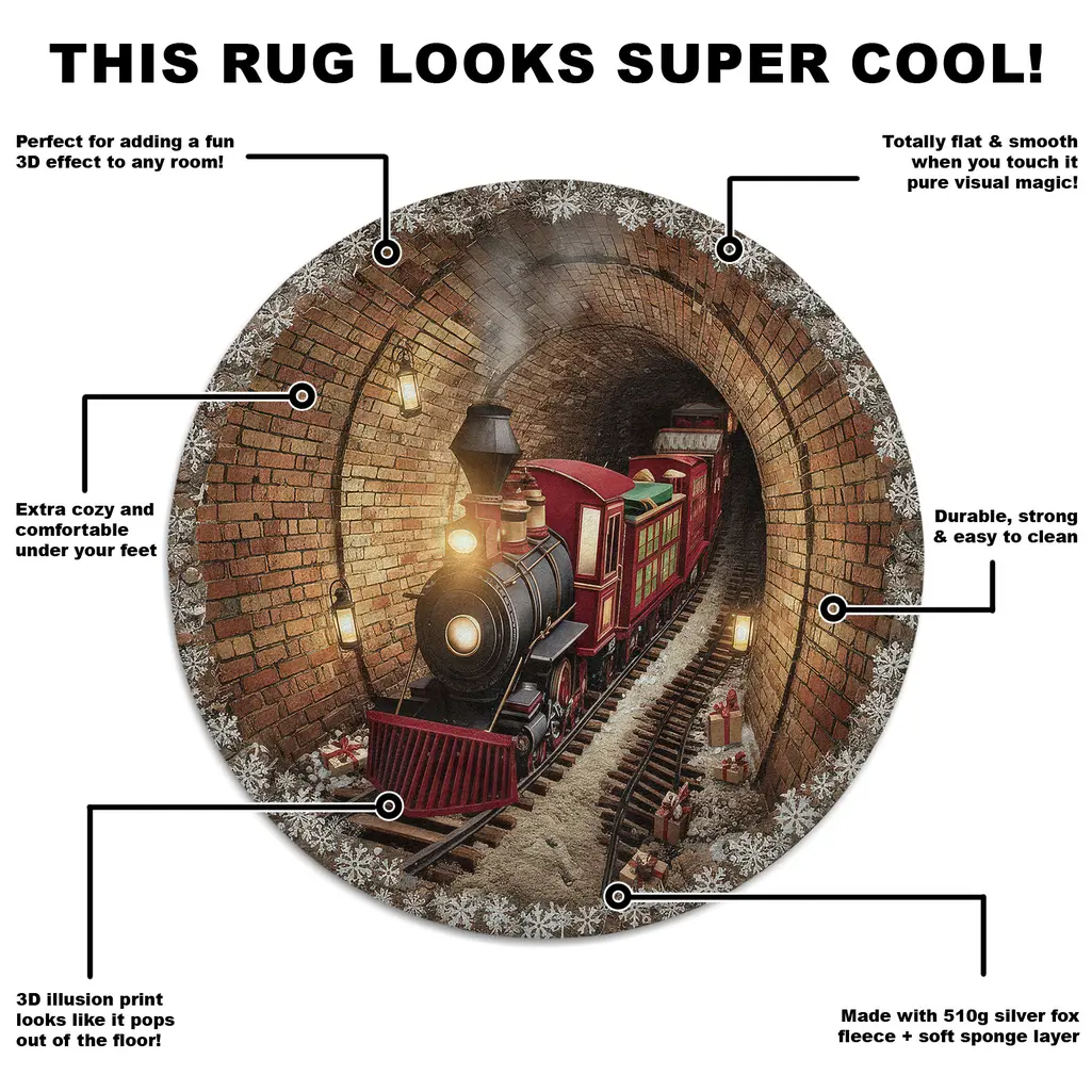 Red Brown 3d Train Illusion Rug Unique Tunnel Design Carpet 5 Red Brown 3d Train Illusion Rug Unique Tunnel Design Carpet 5