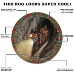 Red Brown 3d Train Illusion Rug Whimsical Holiday Decor 1