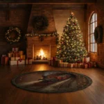 Red Brown 3d Train Tunnel Rug Unique Optical Illusion Decor 1