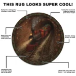 Red Brown 3d Train Tunnel Rug Unique Optical Illusion Decor 1