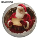 Red Festive Santa 3d Illusion Rug Holiday Decor Magic 1