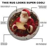 Red Festive Santa 3d Illusion Rug Holiday Decor Magic 1