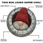 Red Gray 3d Gnome Illusion Rug Unique Home Decor Accent 1