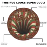 Red Green 3d Christmas Illusion Rug Festive Holiday Decor 1