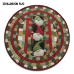 Red Green 3d Gnome Illusion Rug Add Whimsy To Your Space 1