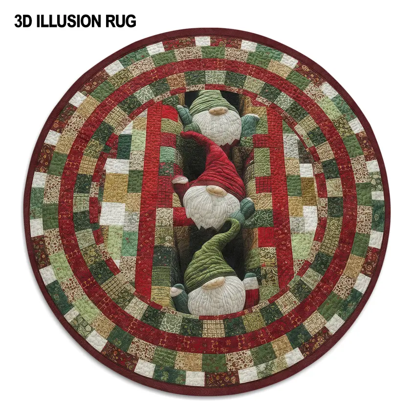 Red Green 3d Gnome Illusion Rug Add Whimsy To Your Space 4 Red Green 3d Gnome Illusion Rug Add Whimsy To Your Space 4