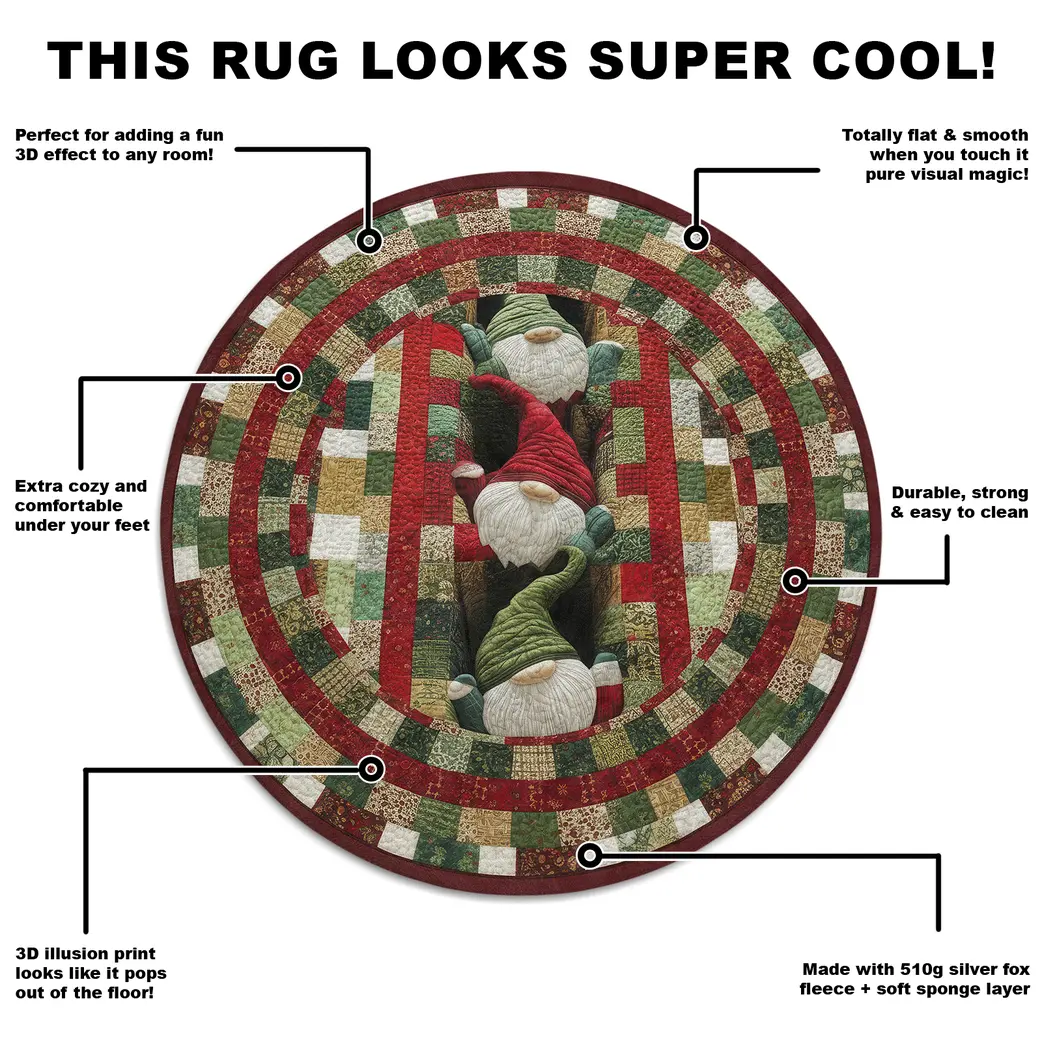 Red Green 3d Gnome Illusion Rug Add Whimsy To Your Space 5 Red Green 3d Gnome Illusion Rug Add Whimsy To Your Space 5