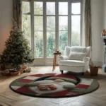 Red Green 3d Illusion Gnome Rug Cozy Holiday Home Decor 1