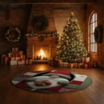 Red Green 3d Illusion Gnome Rug Cozy Holiday Home Decor 1