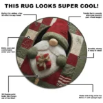 Red Green 3d Illusion Gnome Rug Cozy Holiday Home Decor 1