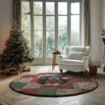Red Green 3d Illusion Rug Cozy Holiday Dachshund Design 1