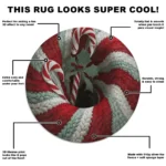 Red Green 3d Illusion Rug Festive Candy Cane Design 1