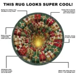 Red Green 3d Illusion Rug Mesmerizing Optical Effect For Home 1