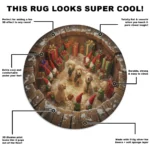 Red Green 3d Illusion Rug With Festive Puppies And Gnomes 1