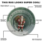Red Green 3d Illusion Santa Rug Festive Holiday Decor Magic 1
