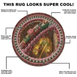 Red Green 3d Illusion Train Rug Perfect For Holiday Decor 1