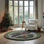Red Green 3d Train Illusion Rug Unique Home Decor Piece 1