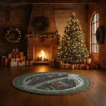 Red Green 3d Train Illusion Rug Unique Home Decor Piece 1