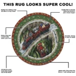 Red Green 3d Train Illusion Rug Unique Home Decor Piece 1
