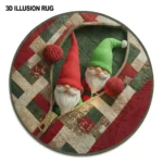 Red Green Charming 3d Gnome Rug For A Whimsical Home Decor Touch 1