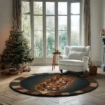 Red Green Enchanting 3d Rug With Festive Gnome Illusion Design 1