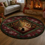 Red Green Enchanting Christmas 3d Rug With Festive Illusion Design 1