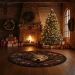 Red Green Enchanting Christmas 3d Rug With Festive Illusion Design 1