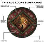 Red Green Enchanting Christmas 3d Rug With Festive Illusion Design 1