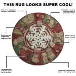 Red Green Festive 3d Illusion Rug With Snowflake Design 1
