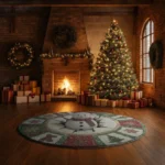 Red Green Festive 3d Illusion Rug With Snowman Design Holiday Decor 1