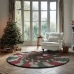 Red Green Illusion Rug With Skull Design Unique 3d Visual Impact 1