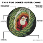 Red Green Santa 3d Illusion Rug Festive Holiday Home Decor 1