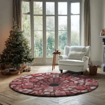Red Pink 3d Illusion Rug Unique Holiday Decor For Any Room 2