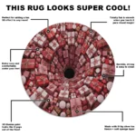 Red Pink 3d Illusion Rug Unique Holiday Decor For Any Room 1