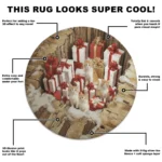 Red White 3d Illusion Rug With Cats Gift Boxes Home Decor 1