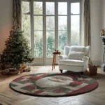 Red White 3d Santa Illusion Rug Festive Holiday Decor 1