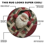 Red White 3d Santa Illusion Rug Festive Holiday Decor 1