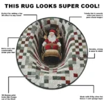 Red White 3d Santa Illusion Rug Festive Holiday Floor Decor 1