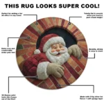 Red White 3d Santa Illusion Rug For Festive Holiday Decor 1