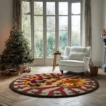 Red White Gnome Themed 3d Illusion Rug For Festive Decor 1