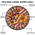 Red White Gnome Themed 3d Illusion Rug For Festive Decor 1