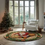 Red White Santa 3d Christmas Rug For Festive Home Decor 1