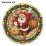 Red White Santa 3d Christmas Rug For Festive Home Decor 1