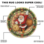 Red White Santa 3d Christmas Rug For Festive Home Decor 1